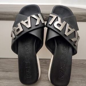 karl lagerfeld black sandals size 6.5 or 37